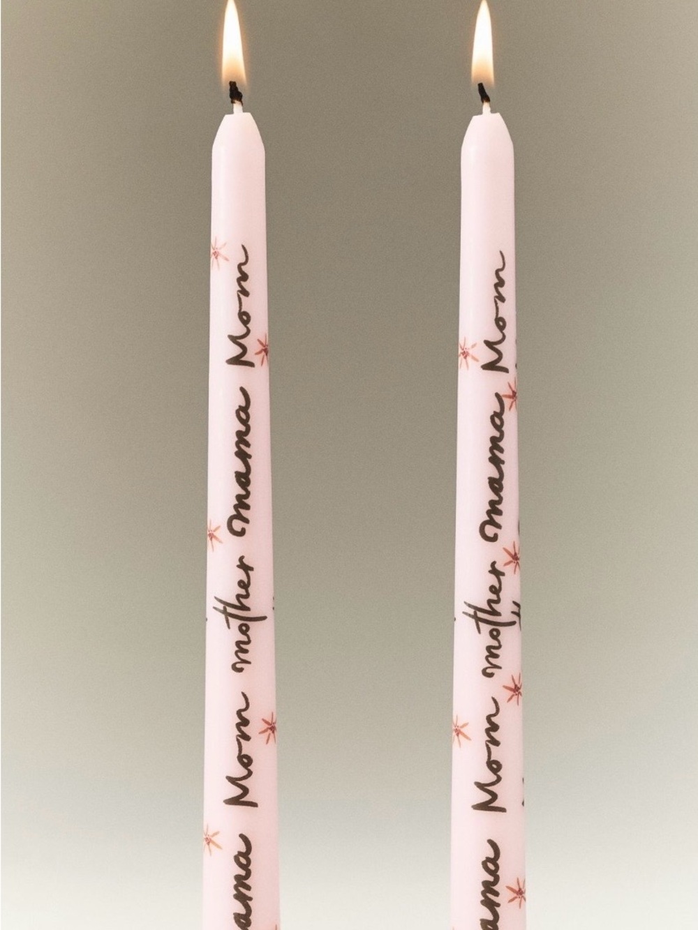 Anthropologie Pale Pink Slim Taper Candles Mama/Mom/Mother 🩷